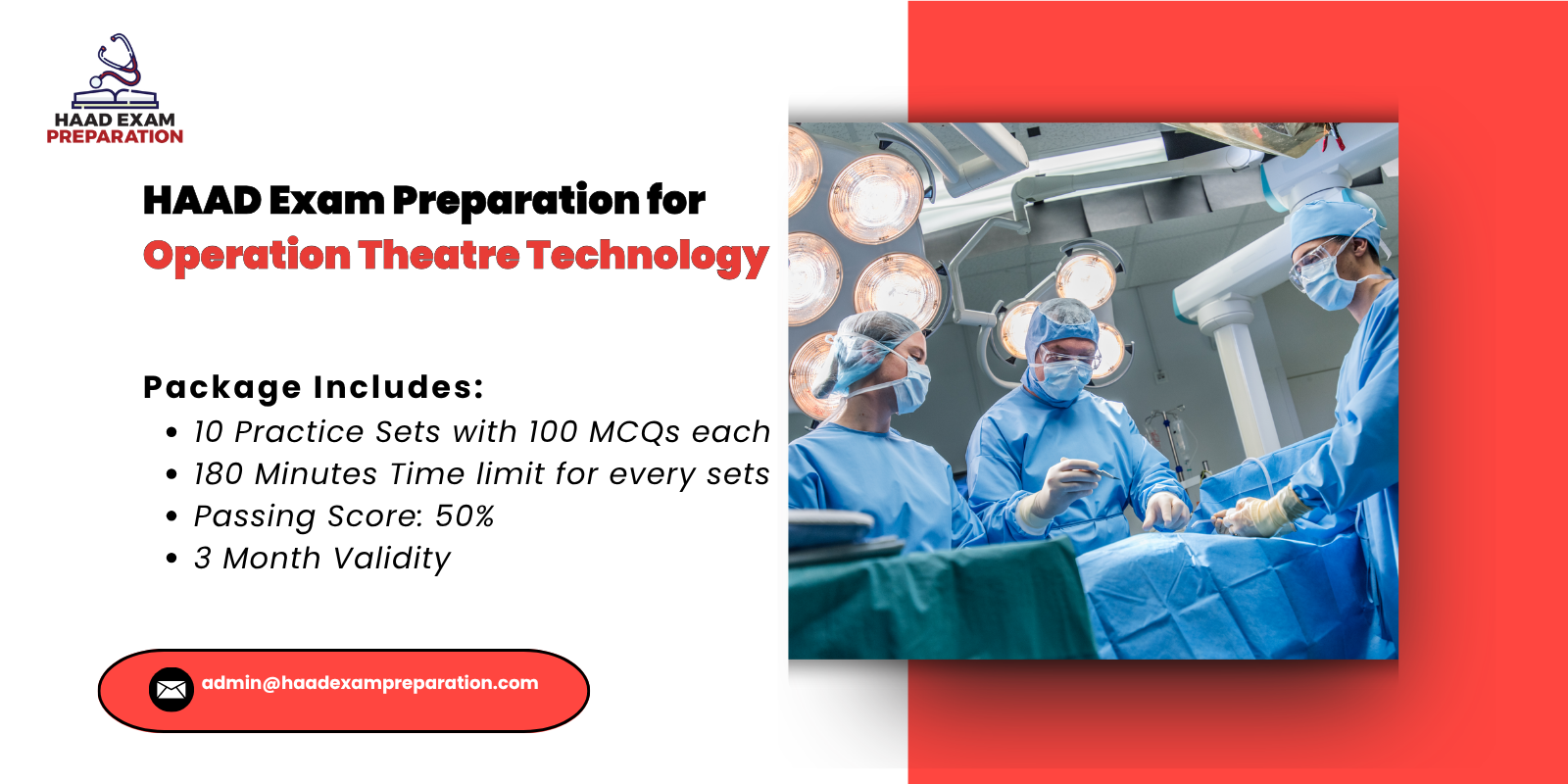 HAAD Exam Preparation for Operation Theatre Technology