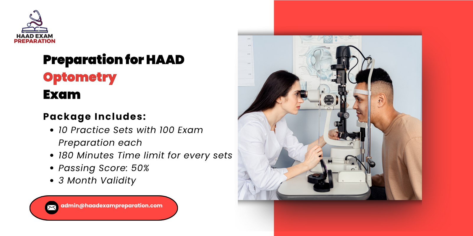 Preparation for HAAD Optometry Exam