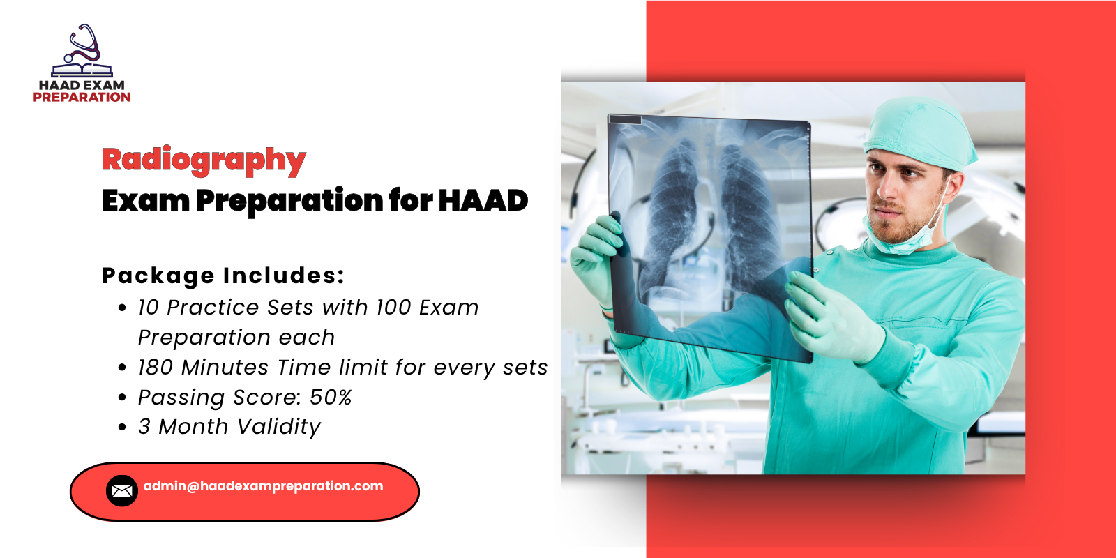 Radiography Exam Preparation for HAAD
