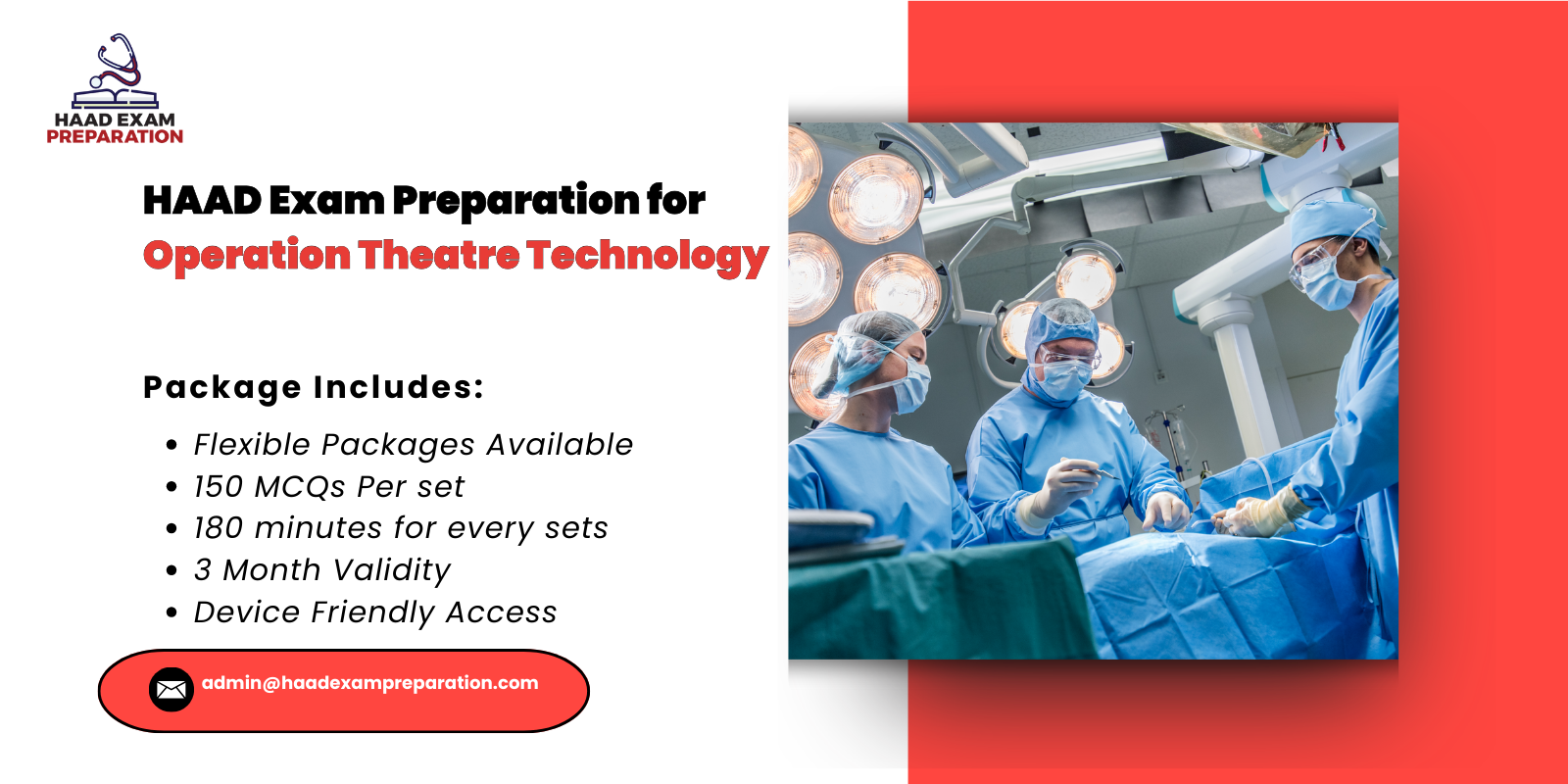 HAAD Exam Preparation for Operation Theatre Technology