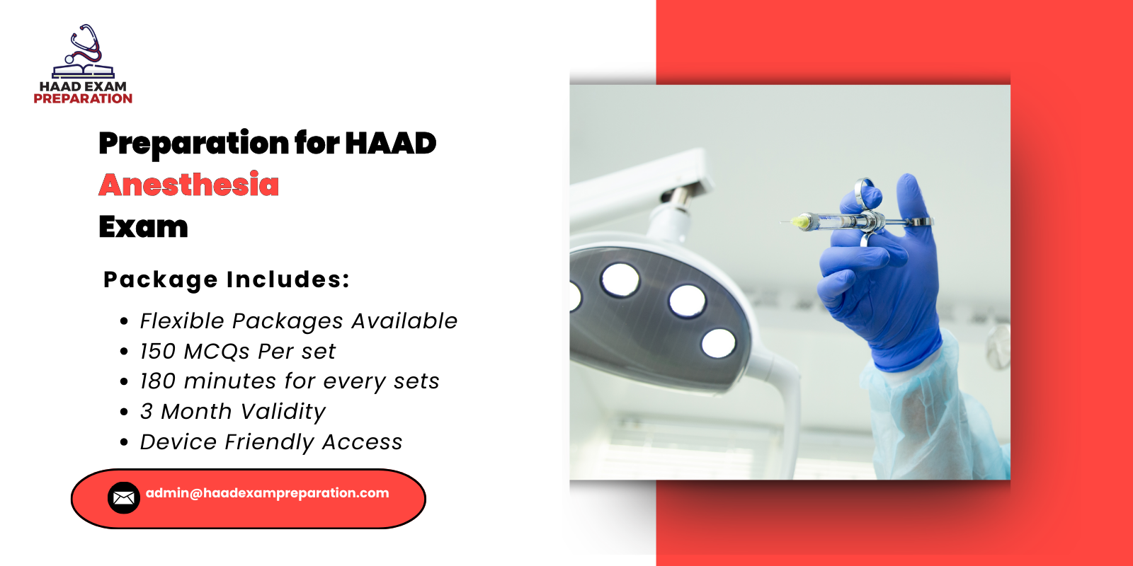 Preparation for HAAD Anesthesia