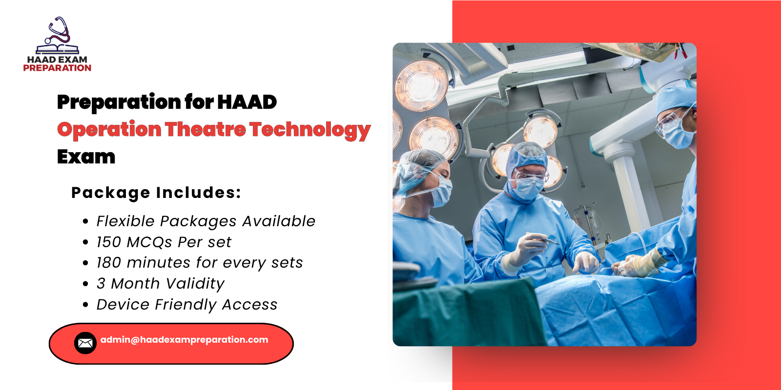 Preparation for HAAD Operation Theatre Technology