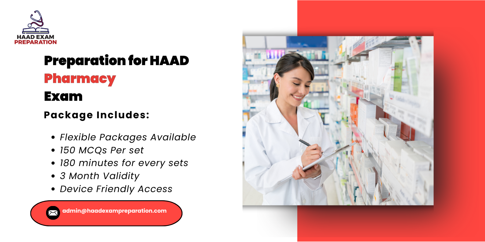 Preparation for HAAD Pharmacy